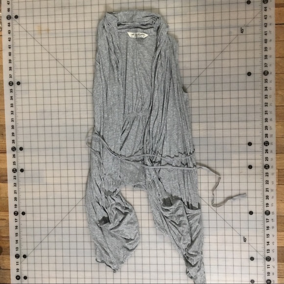 All saints salacia gilet vest xs grey jersey drape - Picture 2 of 5